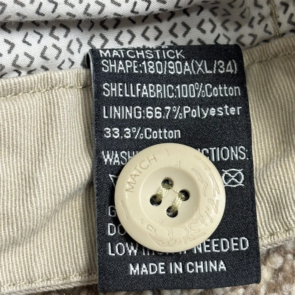 Matchstick Mens Khaki Cargo Pants Utility Workwear Multi Pocket‎ 34x31 Gorpcore